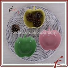 apple and pear shapes ceramic color glazing snack bowl sets